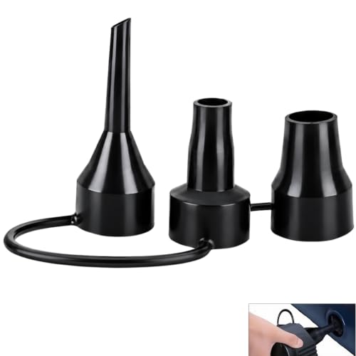 3 Size Air Pump Nozzles Set - Plastic Inflator Adapters for Pools, Mattresses & Bounce Houses