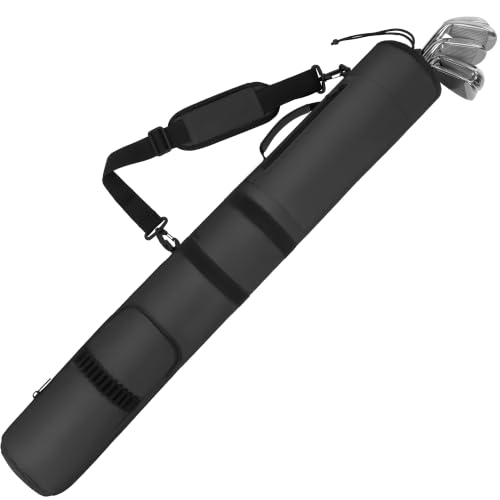 Lightweight Golf Sunday Bag - Foldable Carry Bag for 3-6 Clubs - Black