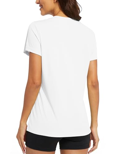 Women's Quick Dry Athletic Rash Guard - UPF 50+ - White, Medium