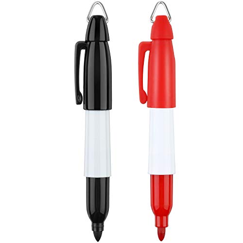 Golf Ball Line Marker Tool Set - 2 Pieces with Marker Pen - Black