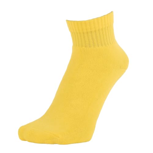 Athletic Sports Ankle Trainer Socks - Combed Cotton Terry - Yellow