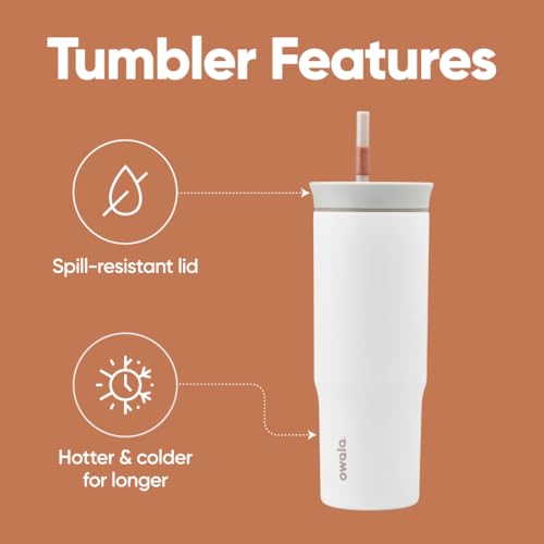 Owala 24 oz Stainless Steel Water Bottle with Removable Straw - Iced Tea Tumbler