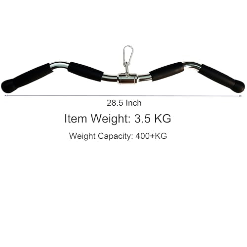 28 Inch Revolving Lat Pulldown Bar with Rubber Grip for Home Gym