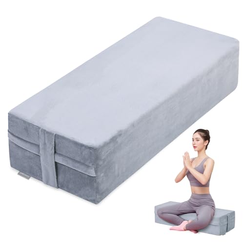 Yoga Bolster Pillow for Meditation - Light Grey, 26.5" x 9.5" x 6"