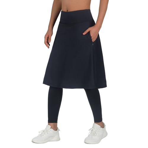 ANIVIVO Women's Skirted Leggings with Pockets - Medium Black