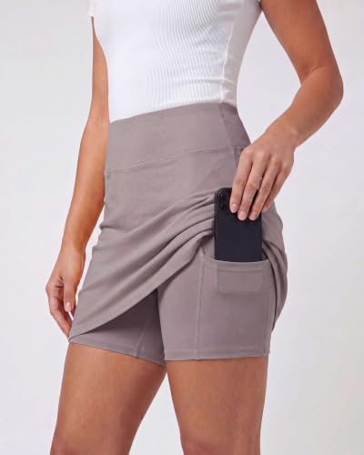 Real Essentials Women's 20" Knee-Length Skorts - Athletic Golf & Tennis Skirts, Medium Set of 3
