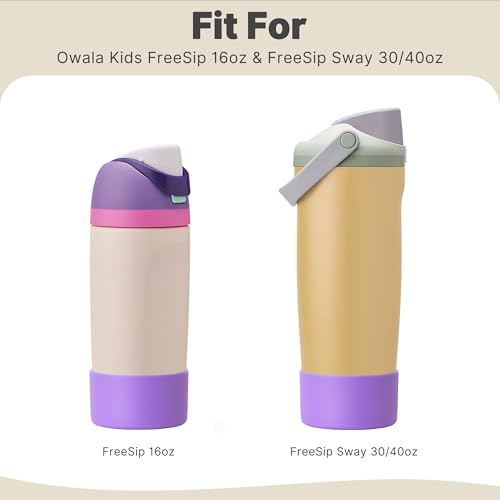 Silicone Protective Boot for 16 oz Water Bottles - Anti-Slip Sleeve - Purple