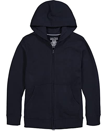 Nautica Boys Navy Long Sleeve Sensory-Friendly Fleece Zip Hoodie 10-12