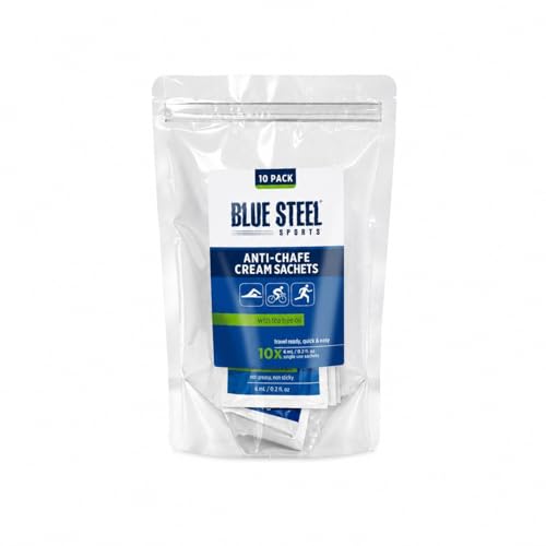 Blue Steel Sports Anti-Chafe Cream Singles 10 Pack for Runners & Cyclists