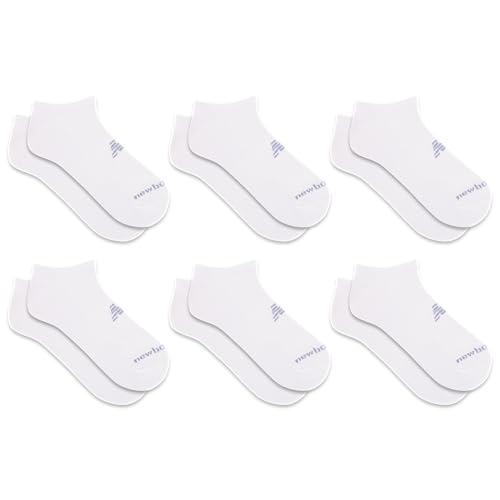 New Balance Unisex Performance Cushioned No Show Socks – 6 Pairs, Medium / White