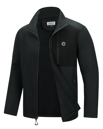 Outdoor Ventures Men's Lightweight Black Track Jacket Large - Athletic Outerwear