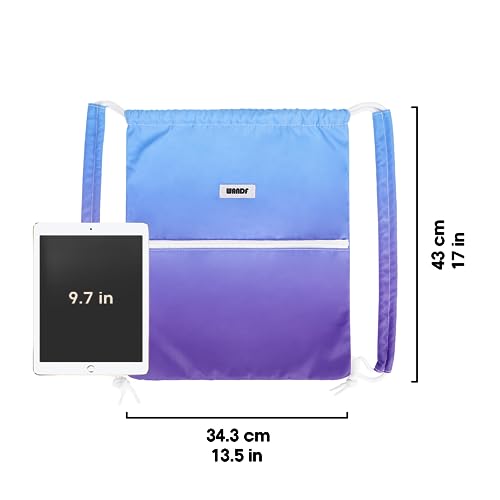 Drawstring Backpack with Shoulder Pad - Small Blue Gradient