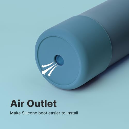Silicone Protective Boot for Owala 16 oz & 14 oz Water Bottles - Denim Blue