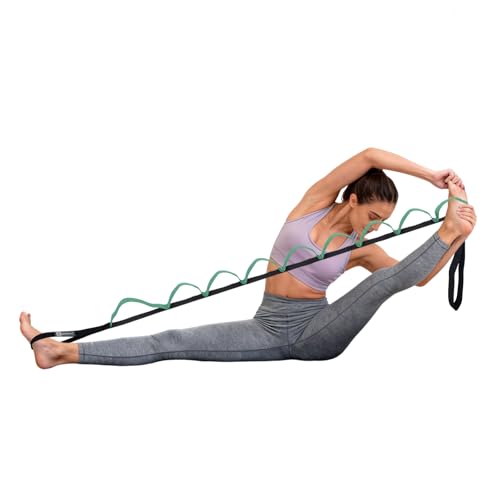 Half-Elastic Stretch Strap with 11 Loops - 68-Inch Yoga Band - Purist Blue