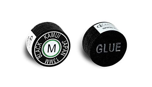 KAMUI Black Laminated Pool Cue Tip 13mm - Medium Hard for Precise Control