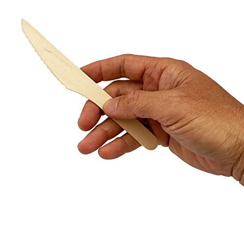 Biodegradable Wood Cutlery Knife - 6.5 Inch - 100 Count