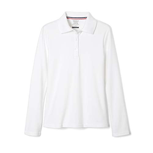 Girls' Long Sleeve Ruffle Collar Polo Shirt - 2T / White