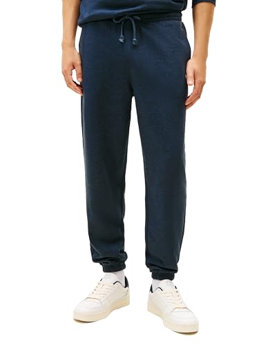 Tommy Jeans Men's Dark Night Navy Heather Casual Jogger Sweatpants with Embroidered Flag Logo