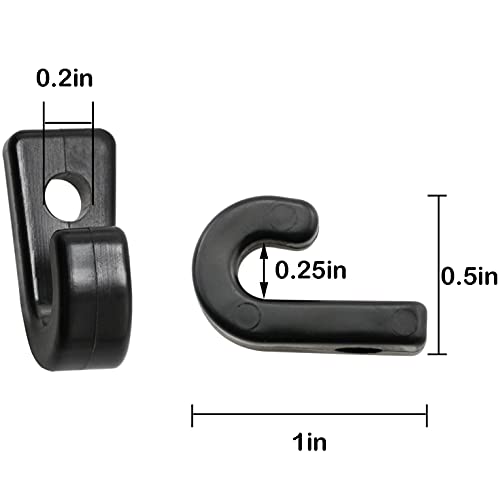 16pcs J Shape Nylon Down Hooks - 1 x 0.43 Inch for Kayaks