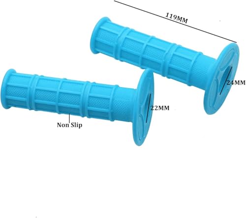 Blue Motorcycle Rubber Handlebar Grips 22mm 7/8" for Dirt Bikes ATV & Motocross