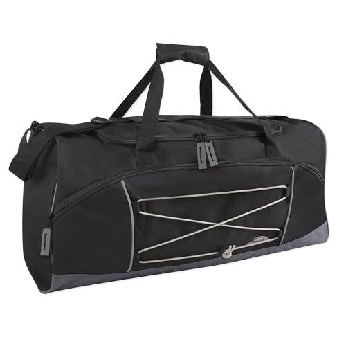 Trail Maker 60L Black Heavy Duty Large Travel Duffle Bag for Men & Women