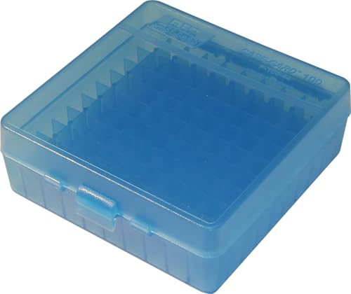 100 Round Flip-Top Ammo Box for 41/44 Cal - Clear Blue