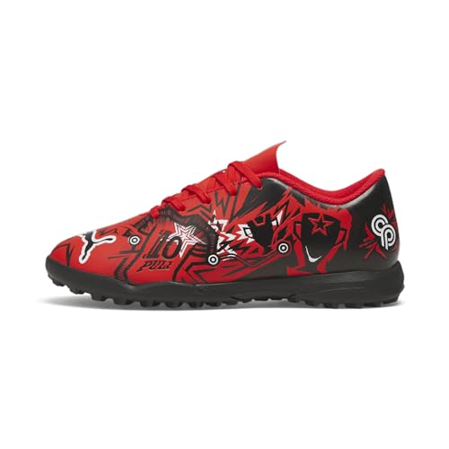 PUMA Unisex-Child Ultra Play Firm Ground Soccer Cleats - Big Kid Size, Red/Black/White