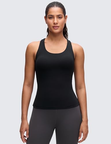 Butterluxe Racerback Tank Top for Women - Built-in Bra, Soft & Light Support