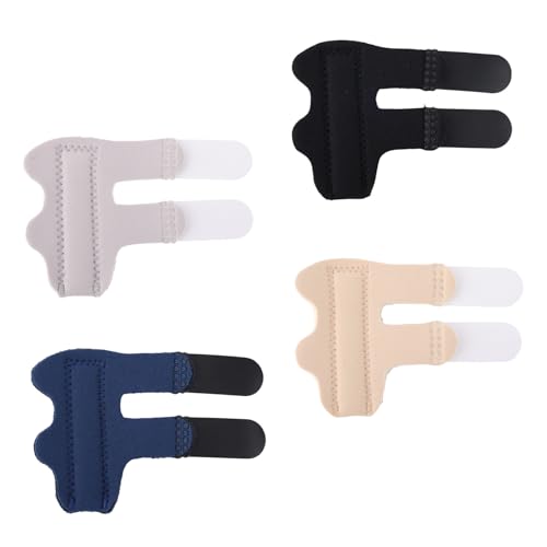 Finger Splints - 4pcs Finger Brace for Mallet & Sprains - Black, Beige, Grey, Dark Blue