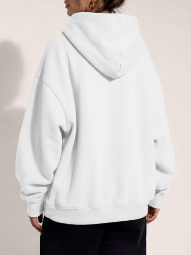 Trendy Queen Womens Hoodies Oversized Sweatshirt – White, Medium