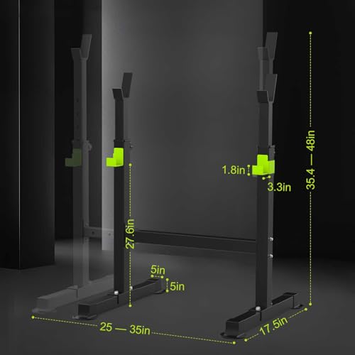 Adjustable Folding Weight Bench - 660 lbs Capacity - Black-Green