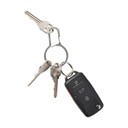 Dual Chamber Key Ring with Carabiner Clip for Secure Key Organization
