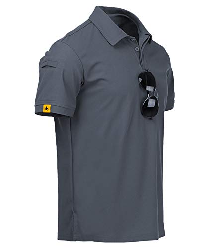 ZITY Men's Polo Shirt Short Sleeve Moisture-Wicking Golf Poly Shirt Grey 4X-Large