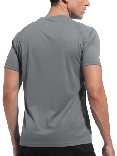 Men's Short Sleeve Quick Dry Athletic T-Shirt - Small Black/Navy/Grey