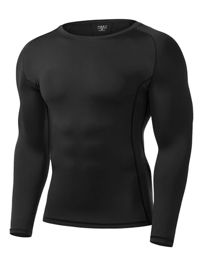 Men's Long-Sleeve Compression T-Shirt - Black, Medium