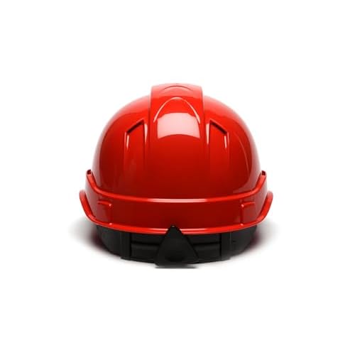 Pyramex Ridgeline Cap Style Hard Hat 4 Point Ratchet Vented Red