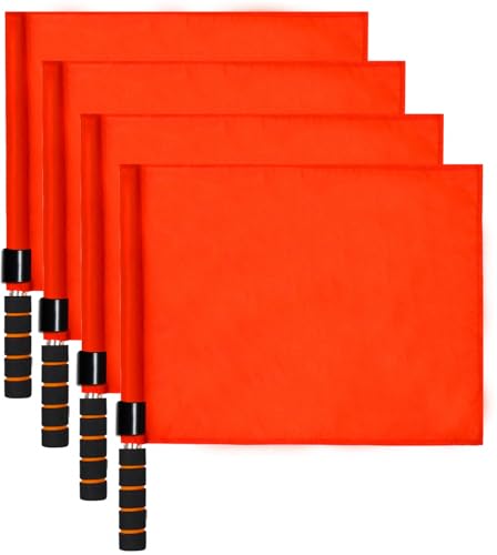 Volleyball Referee Flags - 4-Pack High-Visibility Red Signal Flags