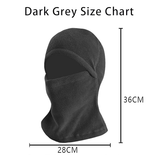 Winter Ski Balaclava Thermal Fleece Face Mask - Black & Grey, Medium