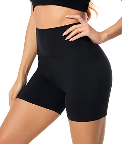 FULLSOFT High Waisted Biker Shorts for Women-5" Tummy Control Fitness