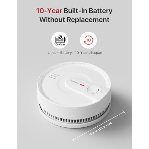 X-Sense Smoke Detector, Wireless Interconnected Smoke Alarm with 10-Year Battery Life and Transmission Range of Over 820 ft, SD20-W, Pack of 1