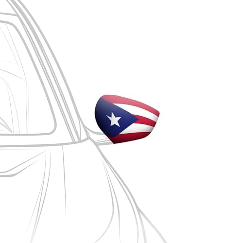 Puerto Rico Car Side View Mirror Covers - 2 Pack, 5.9x8.66 in, Weatherproof