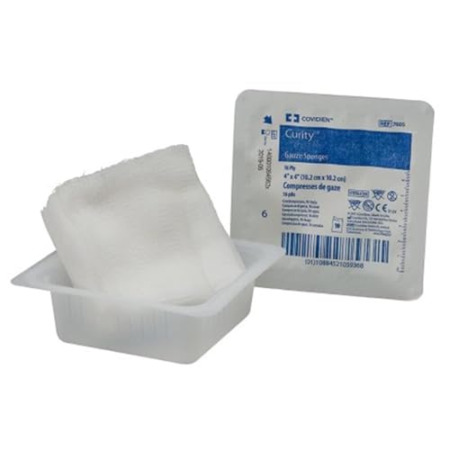 Sterile Curity Gauze Sponges - 4" x 4", 16-ply, Pack of 10
