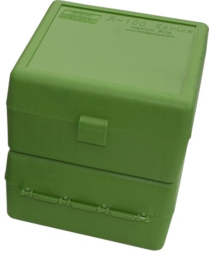 Rifle Ammo Box - 100 Round Flip-Top Case, Green, 3.05-Inch