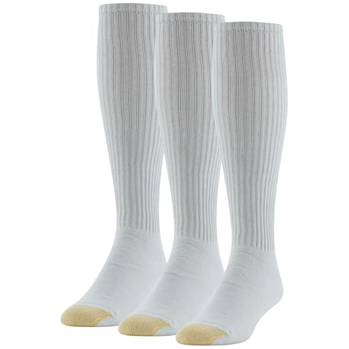Gold Toe Men's Ultra Tech Over The Calf 3 Pack – Large White, 3-Pairs