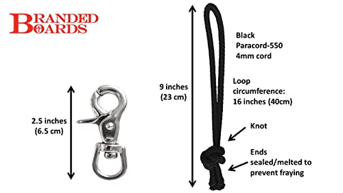 Snowboard Safety Leash Cord Clip - 1 Pack with Snap Hook