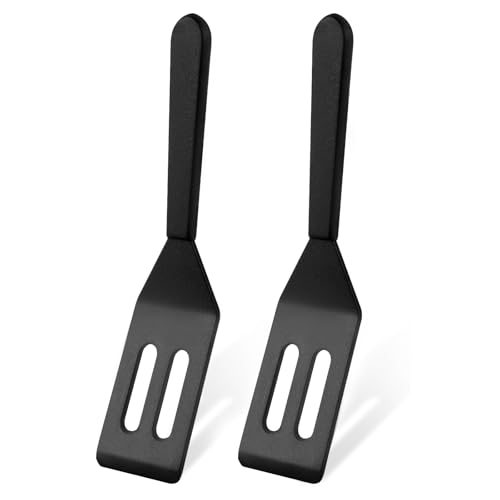 Small Silicone Spatula for Nonstick Cookware - Heat Resistant Mini Spatula (Black-2)