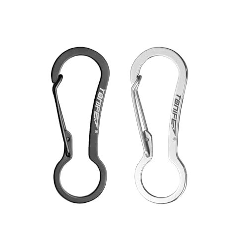 Stainless Steel Carabiner Clip 2-Pack - Durable Keychain Hooks