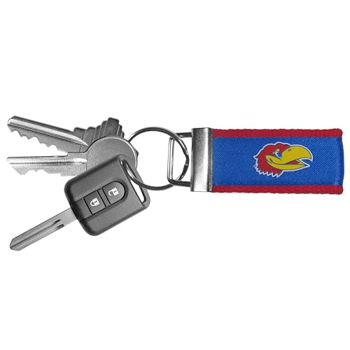 Kansas Jayhawks Woven Key Chain - 4 Inch Team Colors