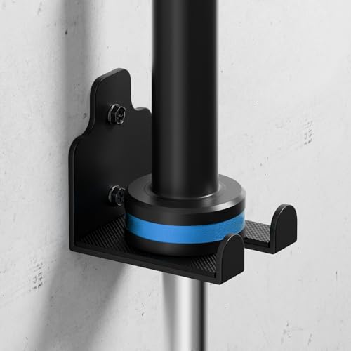 Barbell Holder Wall Mount - Heavy Duty Space Saving Design - Black 1 Hook