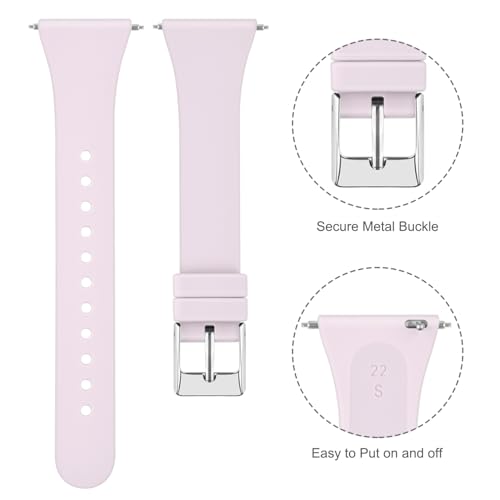 Tobfit Slim Silicone Replacement Bands for Fitbit Versa 2 and Versa Lite - Small Lavender/Pink Sand/White
